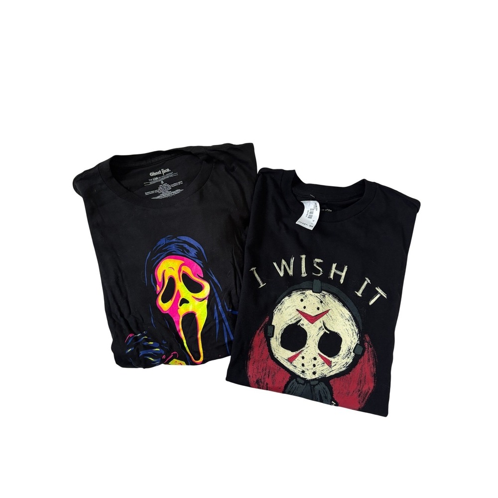 Ghostface Scream & Jason Voorhees Friday the 13th Horror Graphic T-Shirt Bundle